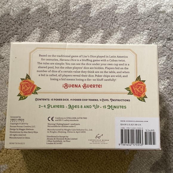 Havana Dice game A Classic game of luck and deception - Picture 3 of 3